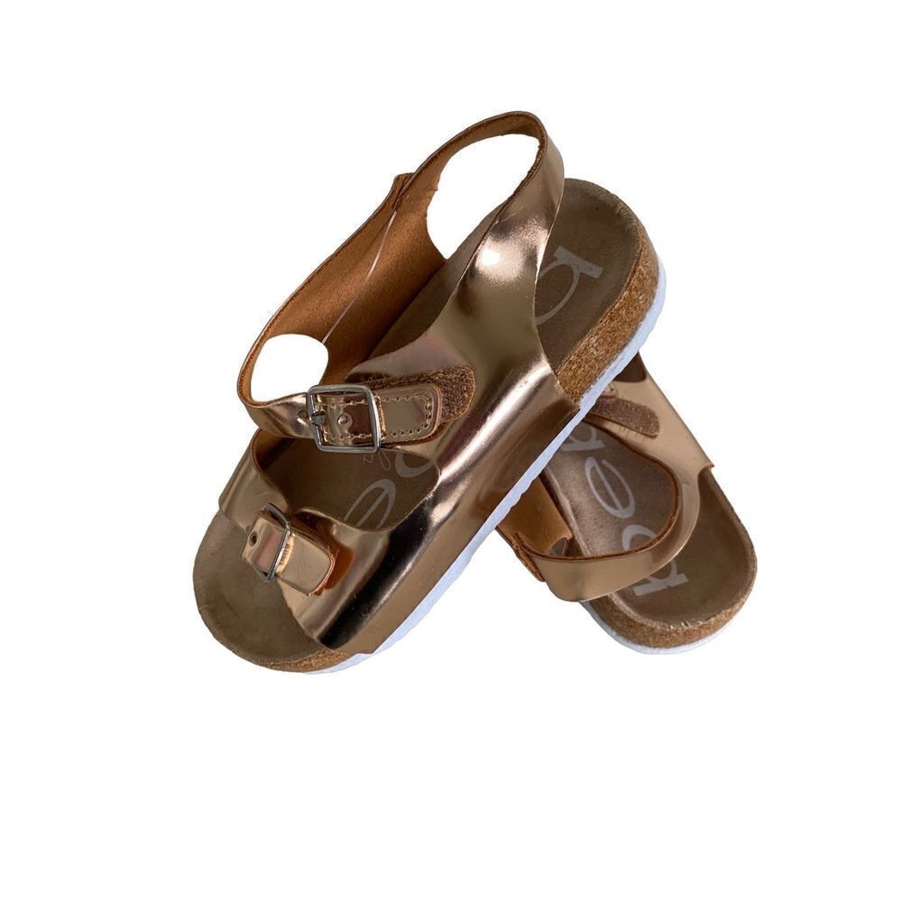 NEW Bebe Birkenstock Style Sandals Rose Gold Copper Metallic ShoesSize 9 NWOT